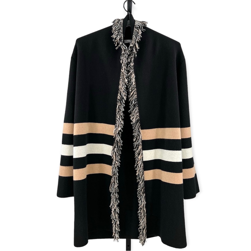 NWOT NM Cashmere Fringe Trim Cardigan